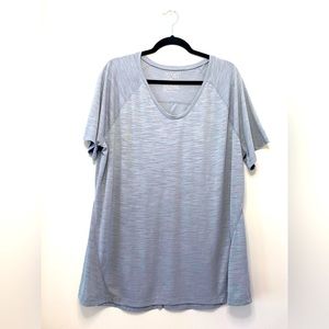 Terra & Sky Gray Short Sleeve Shirt Top -Size 2X (20W-22W)